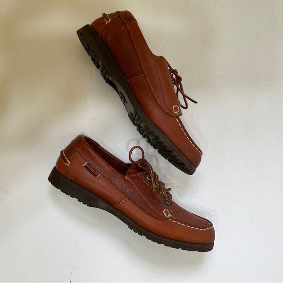 NEW WITHOUT TAGS SEBAGO BOAT LOAFERS IN BROWN LEATHER - Picture 7 of 7